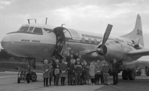 SAS Convair 440-fly fotograferet i Tirstup Lufthavn. (Foto Børge Venge)